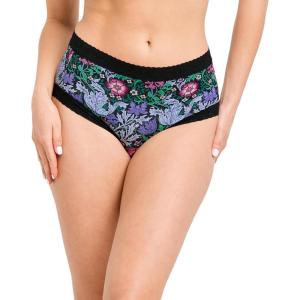 Jockey Women’s Underwear Soft Stretch Lace Microfiber Brief(Black Nouveau Garden)