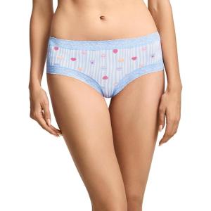 Jockey Women’s Underwear Soft Stretch Lace Microfiber Hipster(Jockey Hearts)
