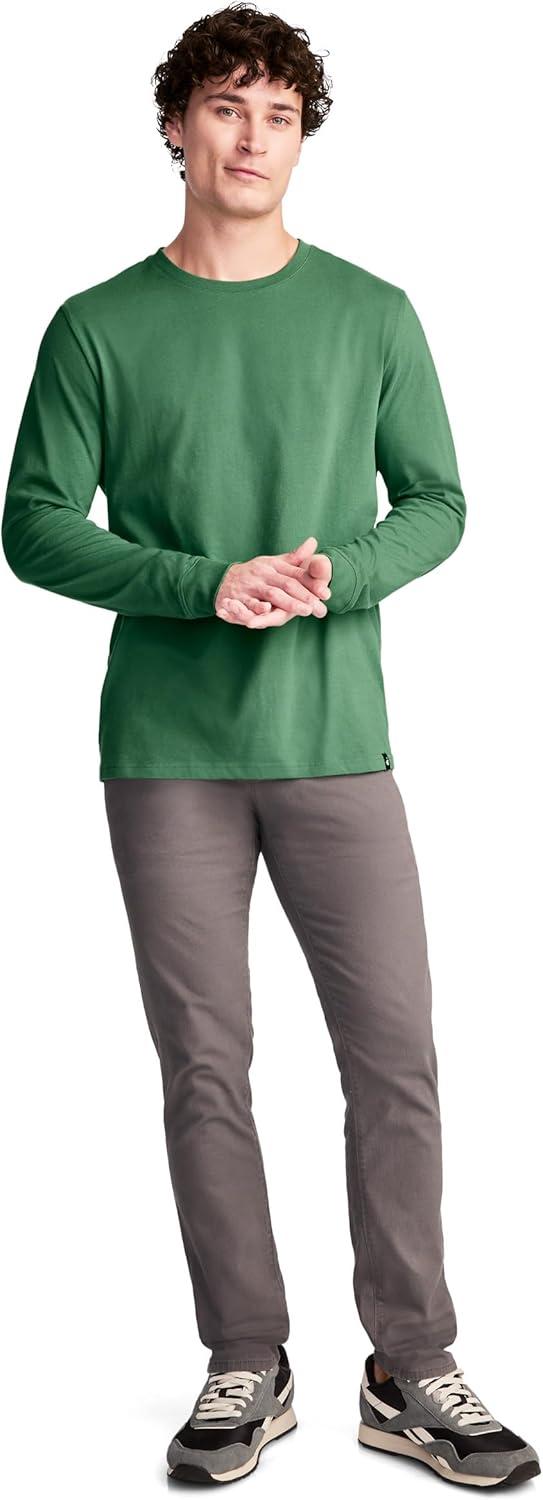 imageJockey Mens Casualwear Legacy Long Sleeve Crew Neck TShirtBadge Green