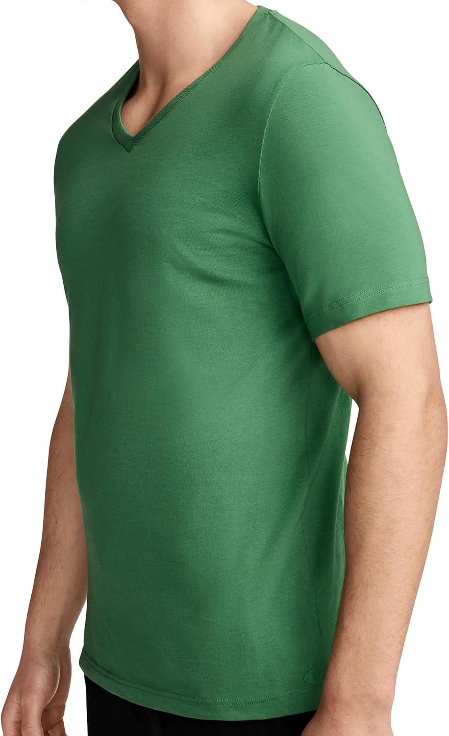 imageJockey Mens Casualwear Made2Fit VNeck TShirtBadge Green