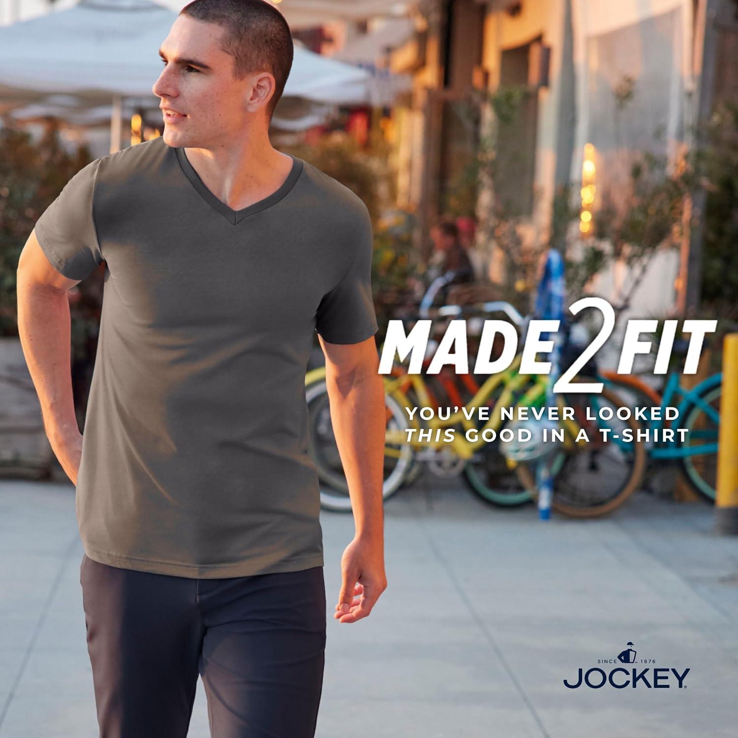 imageJockey Mens Casualwear Made2Fit VNeck TShirtBrilliant Blue