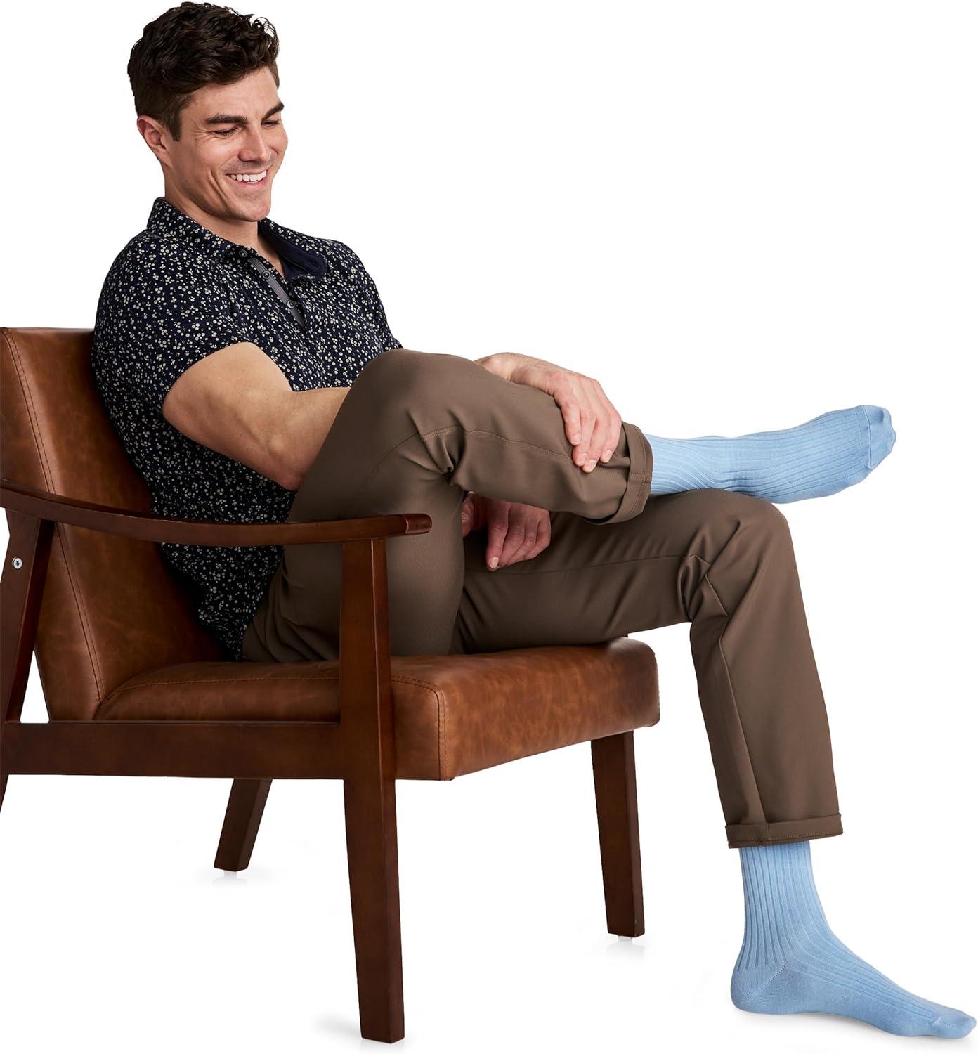 imageJockey Mens Socks Dress Crew Socks 3 PackMidnight Forest