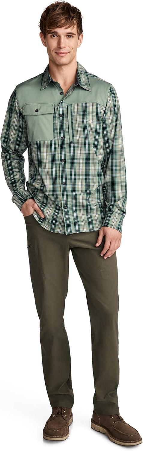 imageJockey Outdoors Mens Casualwear Long Sleeve Tech ShirtPlaid Leaf