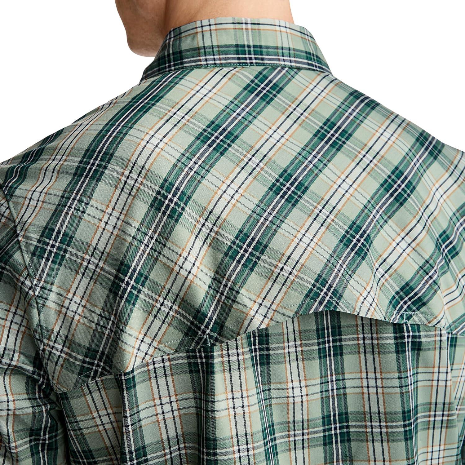 imageJockey Outdoors Mens Casualwear Long Sleeve Tech ShirtPlaid Leaf