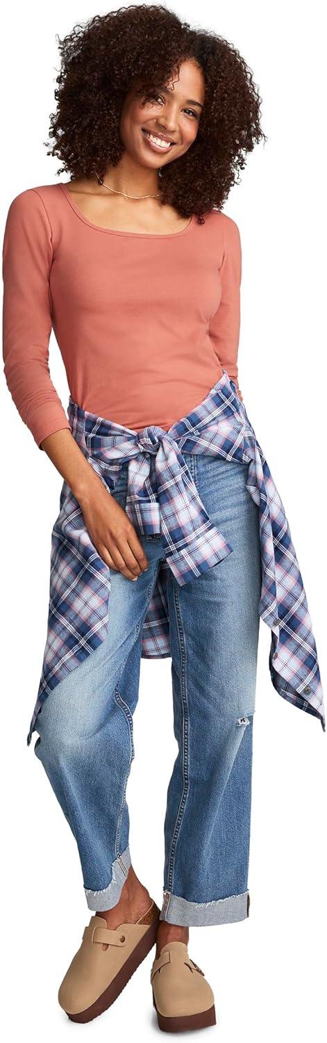 imageJockey Womens Activewear Organic Cotton Stretch Long Sleeve Top
