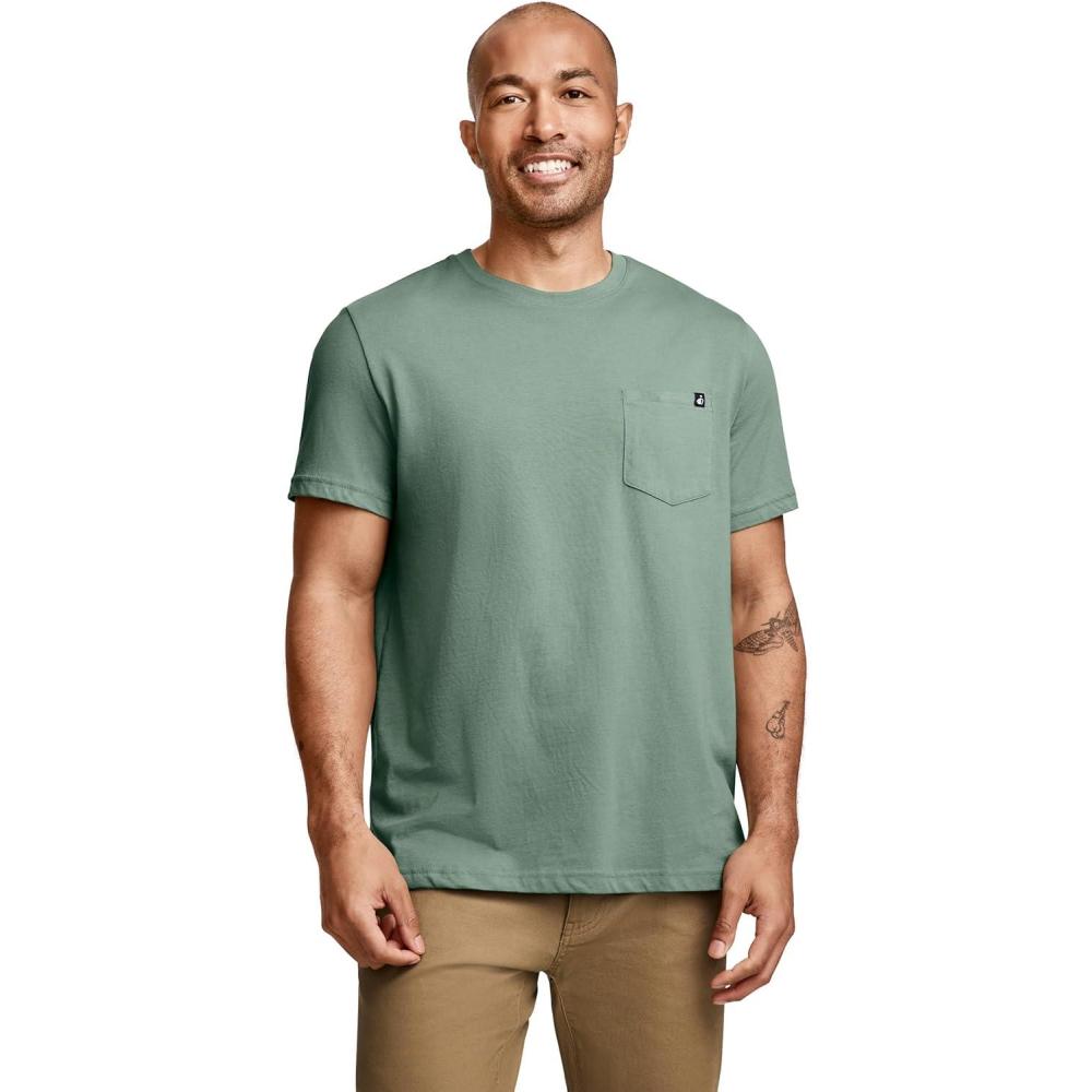 imageJockey Mens Casualwear Legacy Pocket Crew Neck TShirtEvergreen Mist