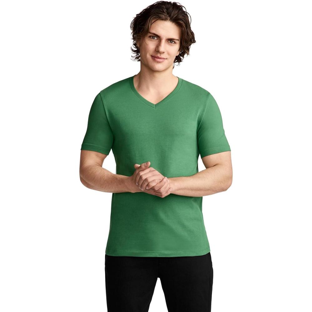 imageJockey Mens Casualwear Made2Fit VNeck TShirtBadge Green