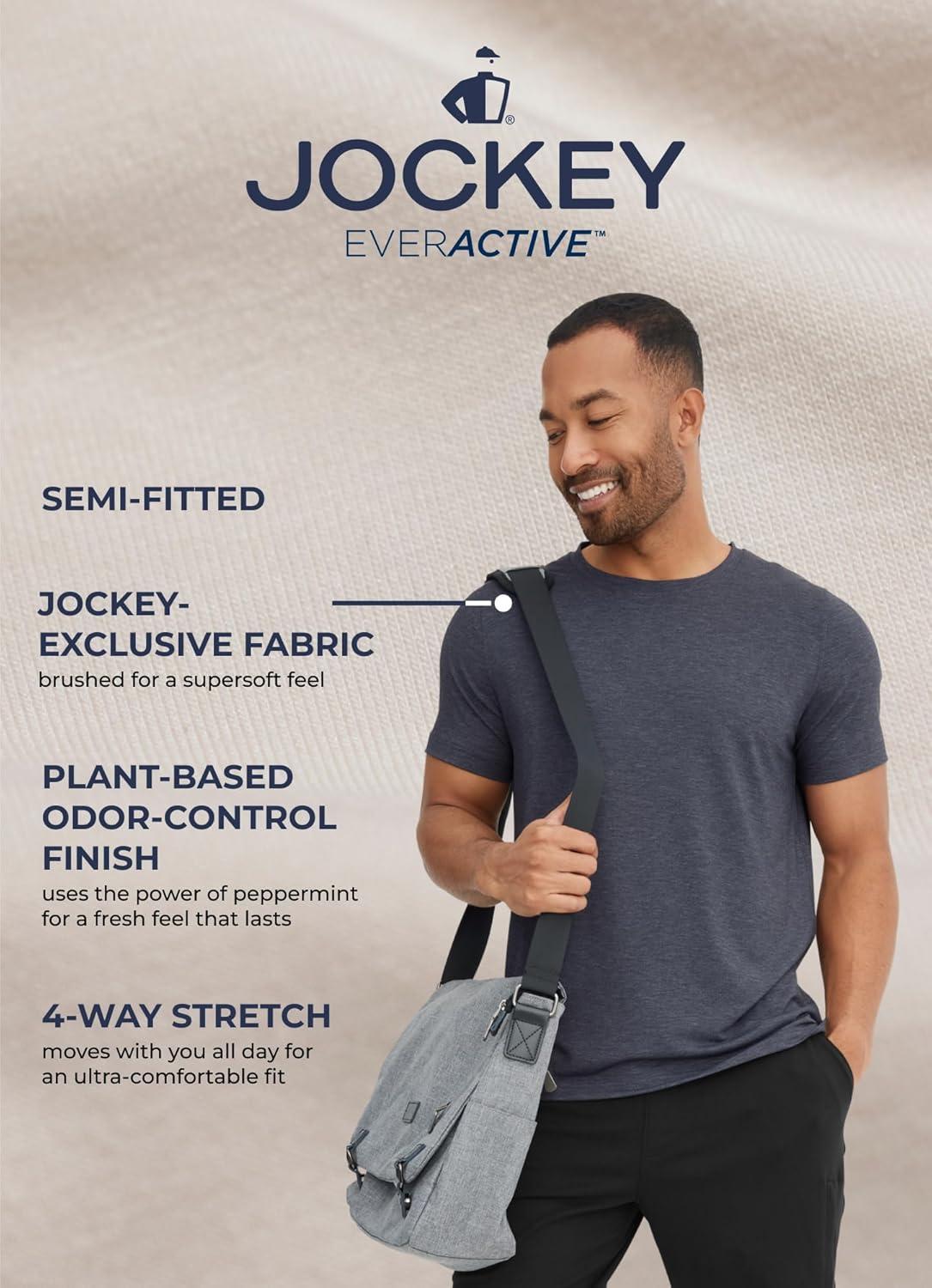 imageJockey Mens Activewear EverActive Crew Neck TeeOcean Heather