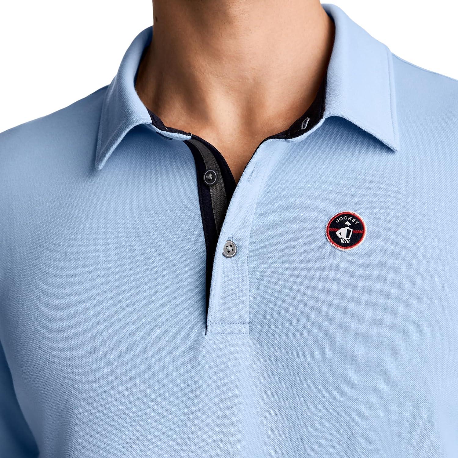 imageJockey Mens Activewear EverActive Tech Pique Polo1876 Light Blue
