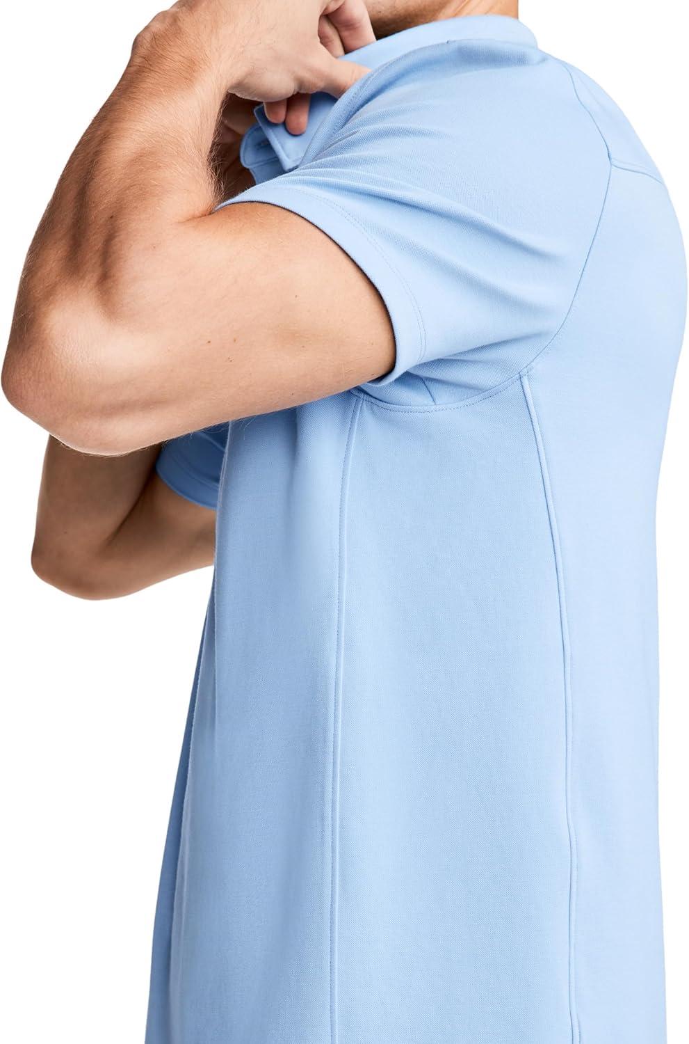 imageJockey Mens Activewear EverActive Tech Pique Polo1876 Light Blue