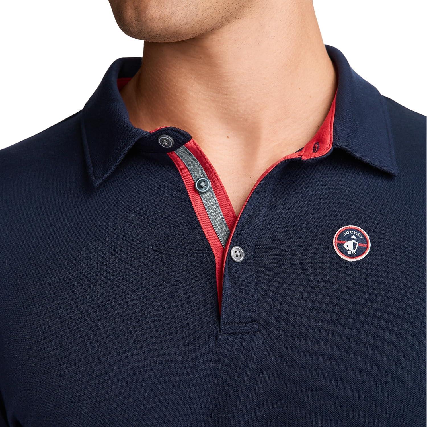 imageJockey Mens Activewear EverActive Tech Pique Polo1876 Navy Blue