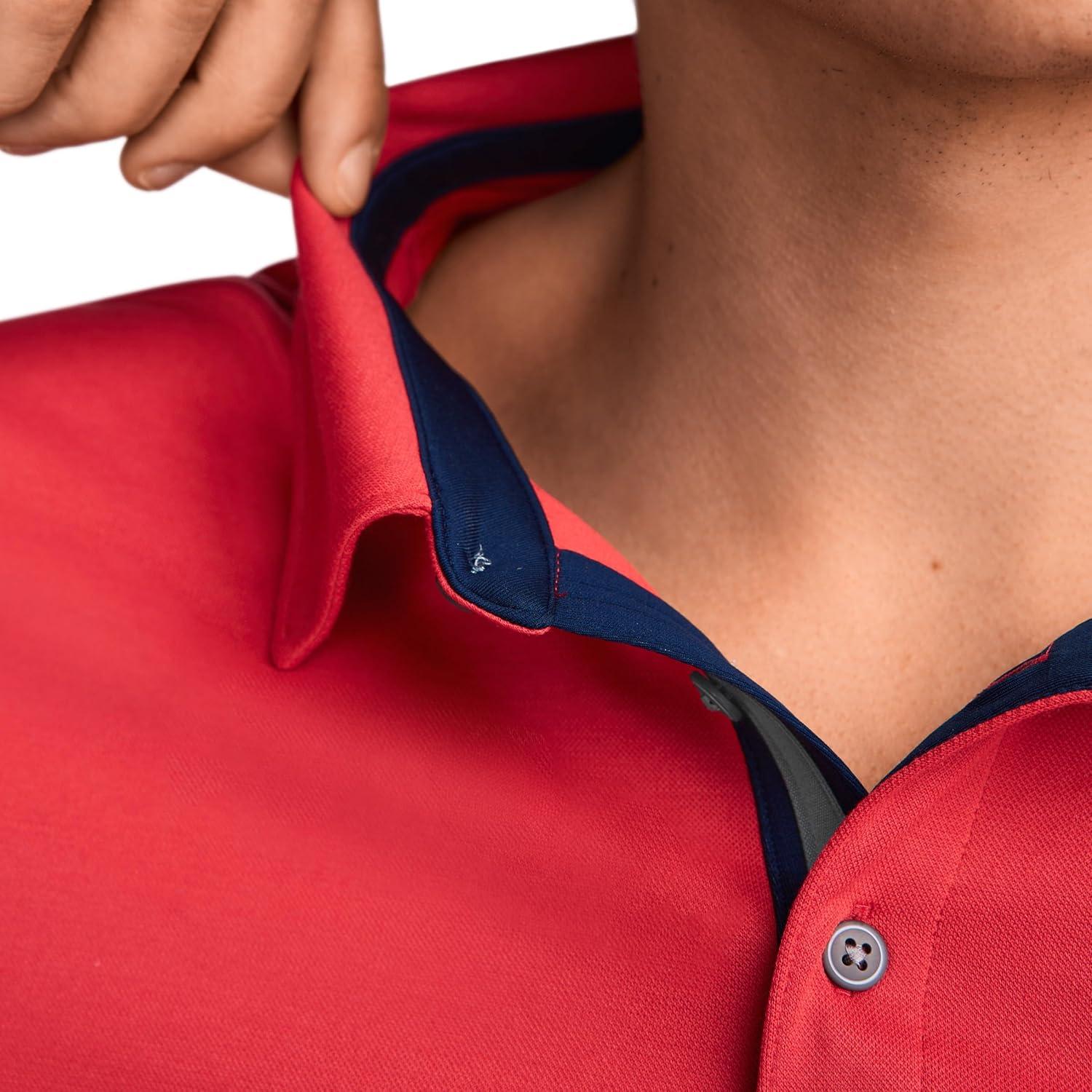 imageJockey Mens Activewear EverActive Tech Pique Polo1876 Red