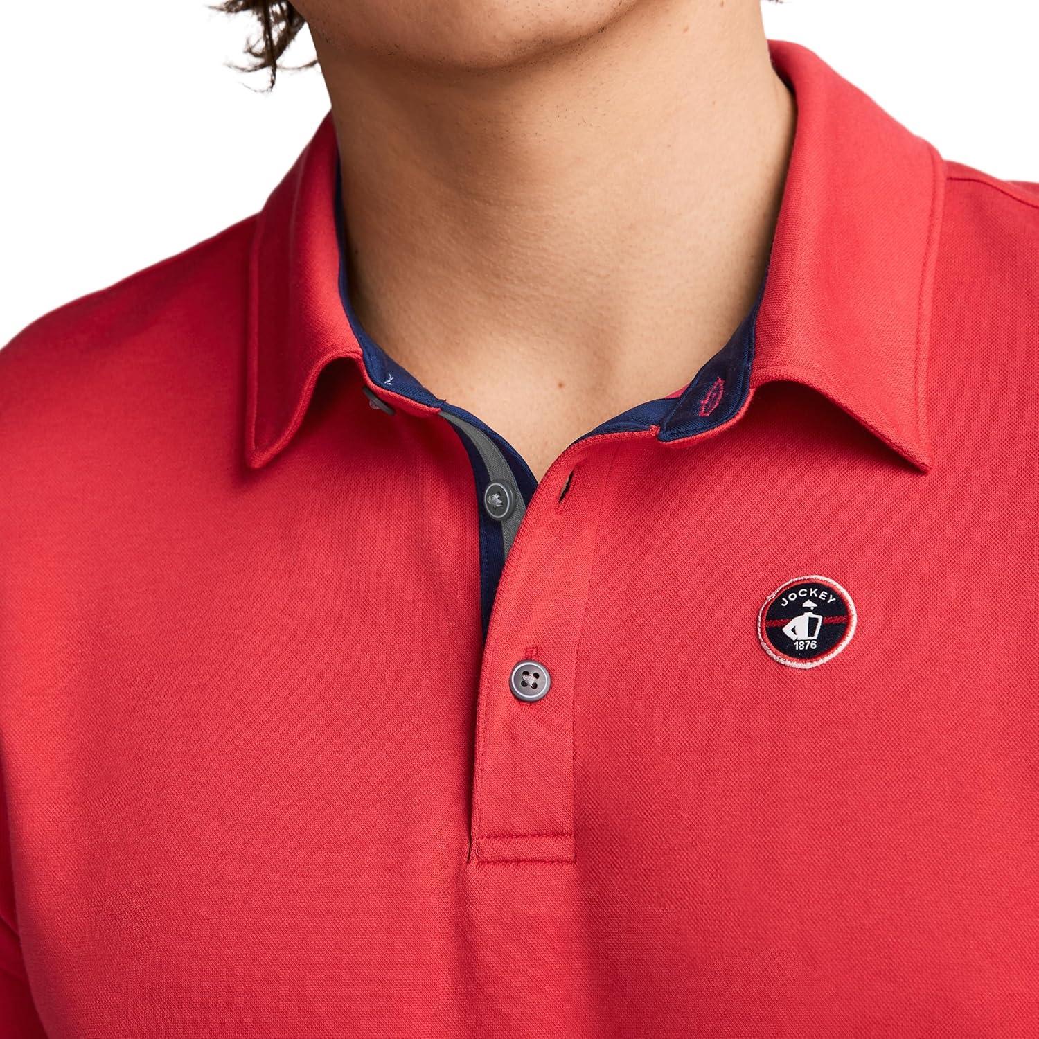 imageJockey Mens Activewear EverActive Tech Pique Polo1876 Red