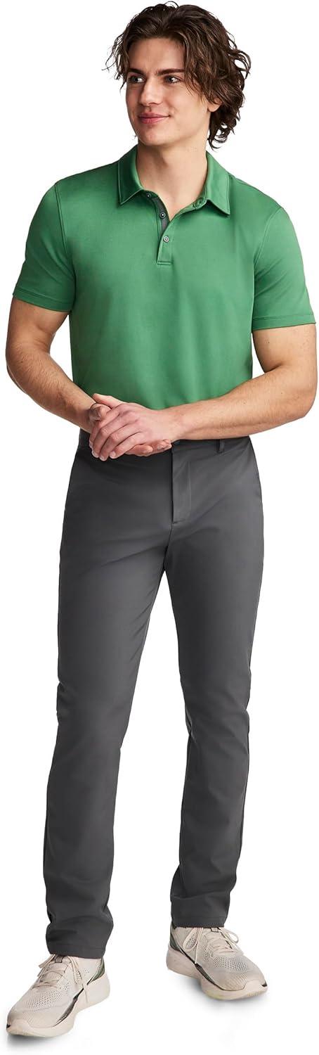 imageJockey Mens Activewear EverActive Tech Pique PoloBadge Green