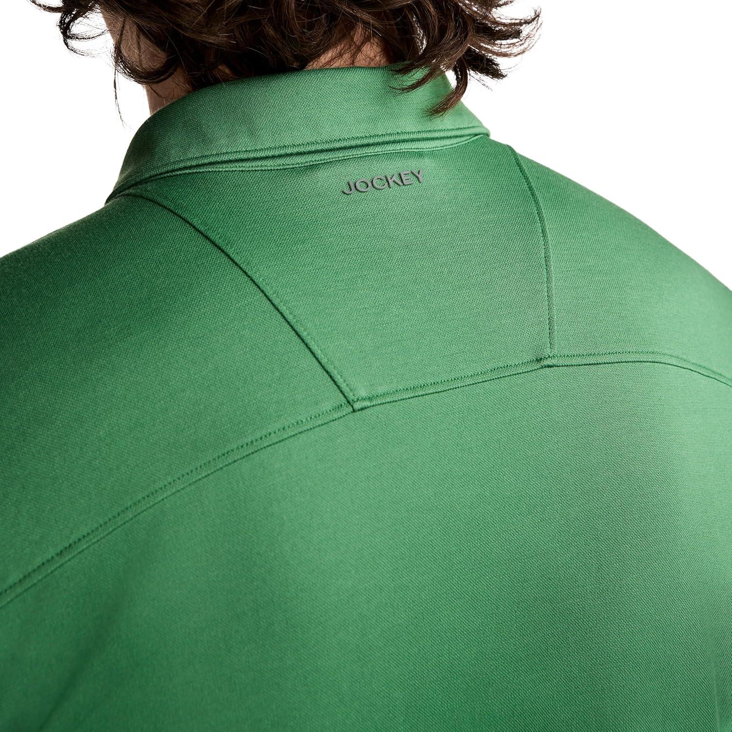 imageJockey Mens Activewear EverActive Tech Pique PoloBadge Green