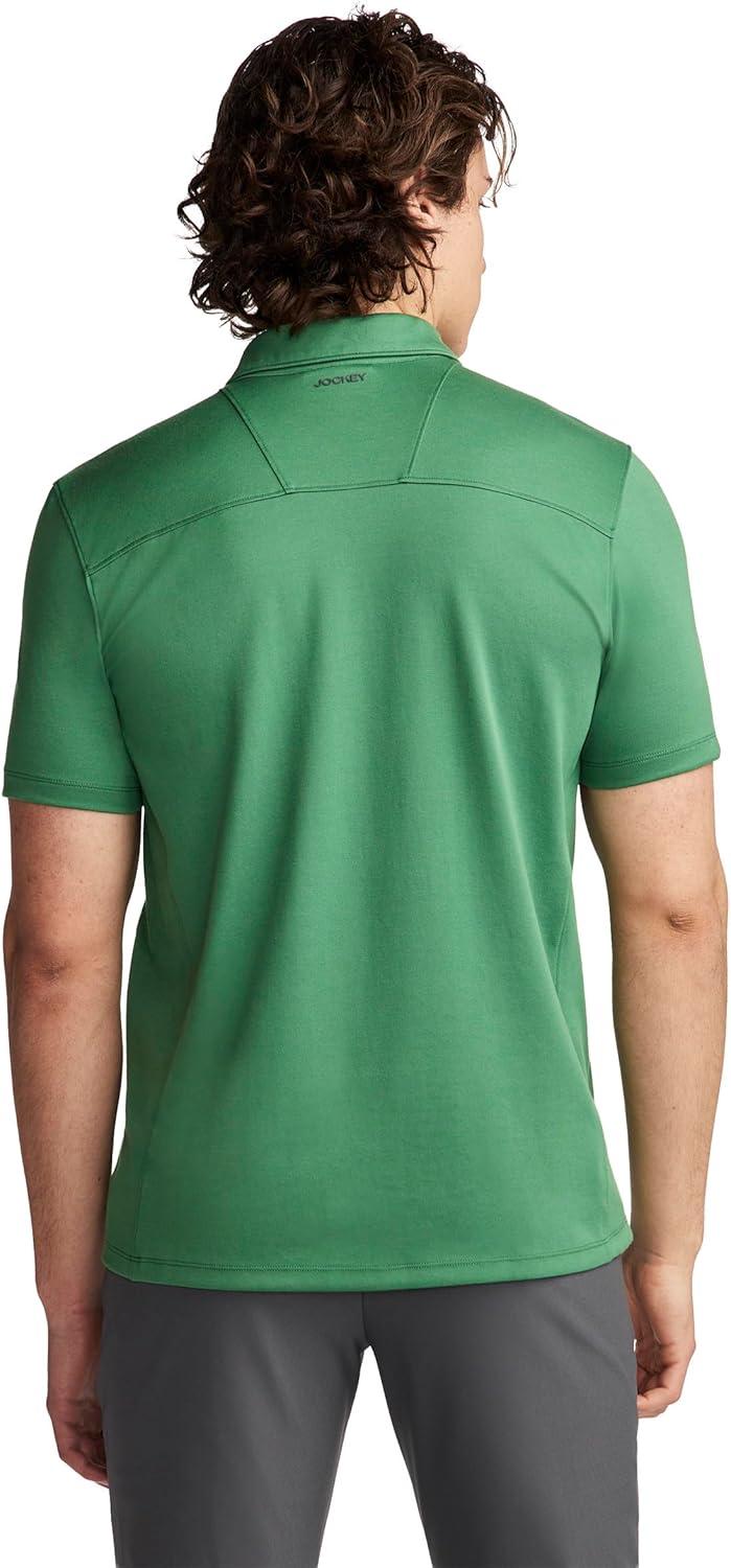 imageJockey Mens Activewear EverActive Tech Pique PoloBadge Green
