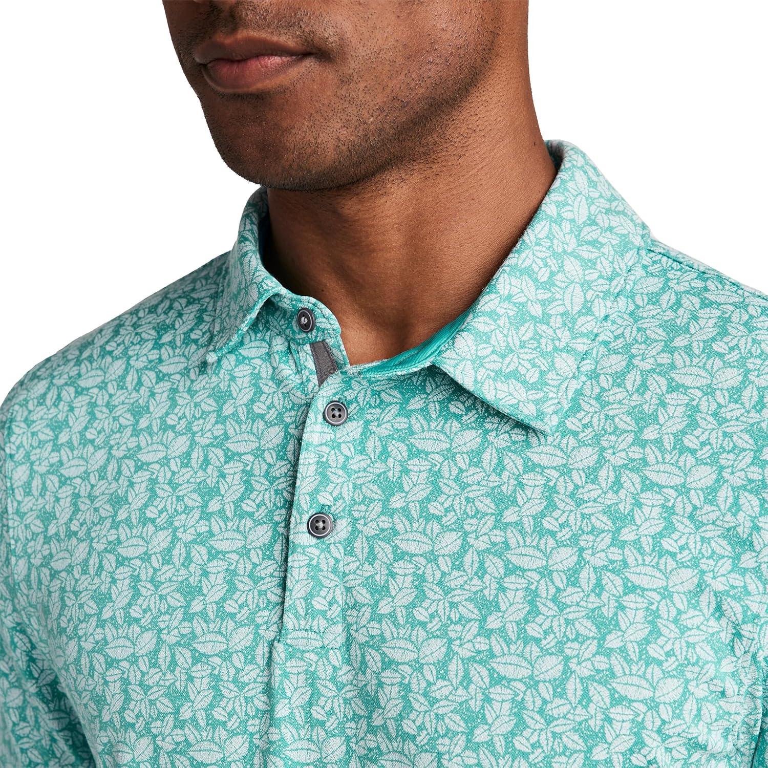 imageJockey Mens Activewear EverActive Tech Pique PoloInky Leaves