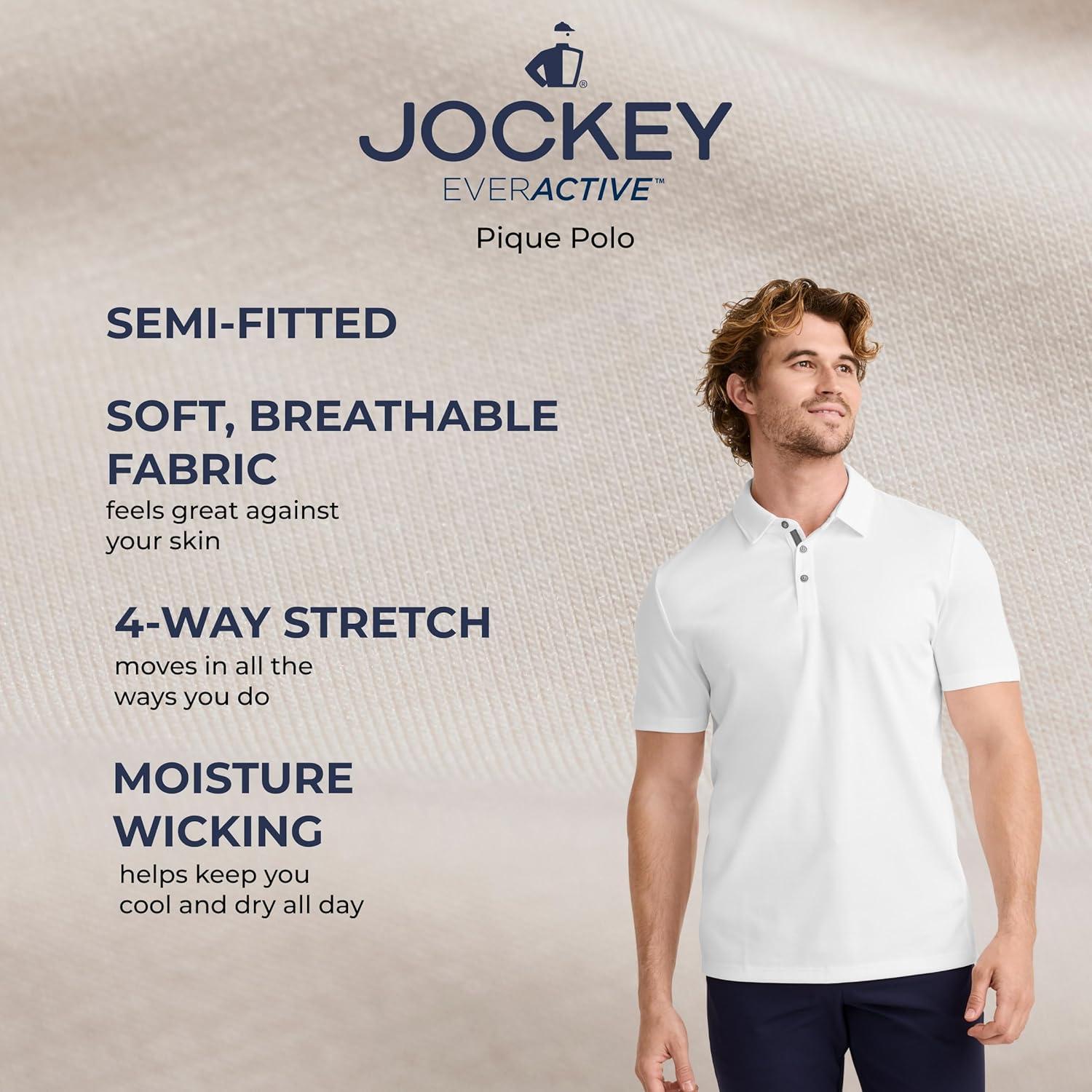 imageJockey Mens Activewear EverActive Tech Pique PoloInky Leaves