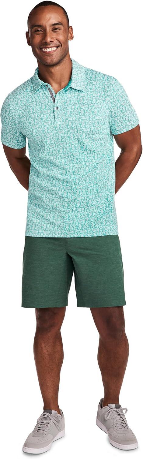 imageJockey Mens Activewear EverActive Tech Pique PoloInky Leaves