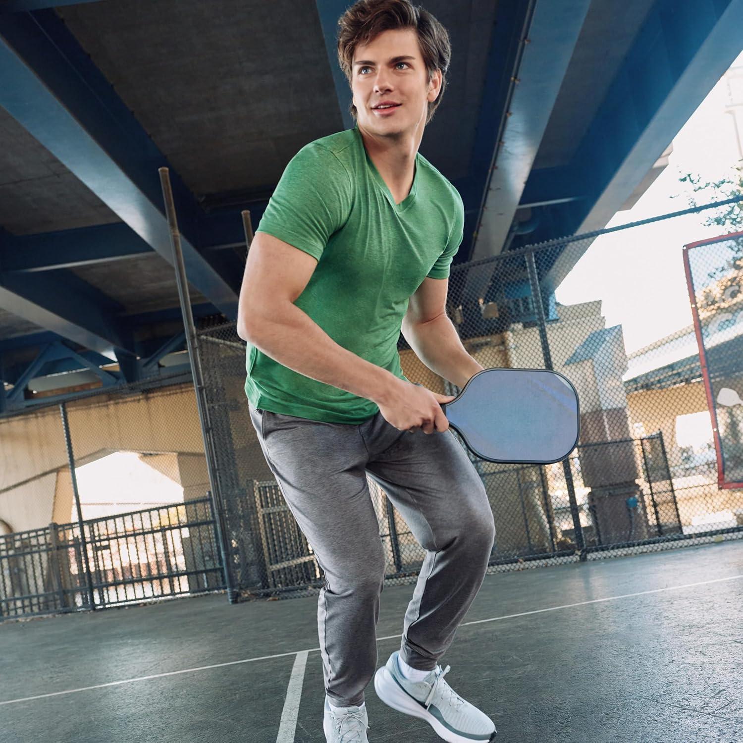 imageJockey Mens Activewear EverActive VNeck TeeBadge Green