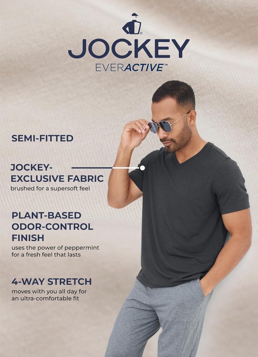 imageJockey Mens Activewear EverActive VNeck TeeBadge Green