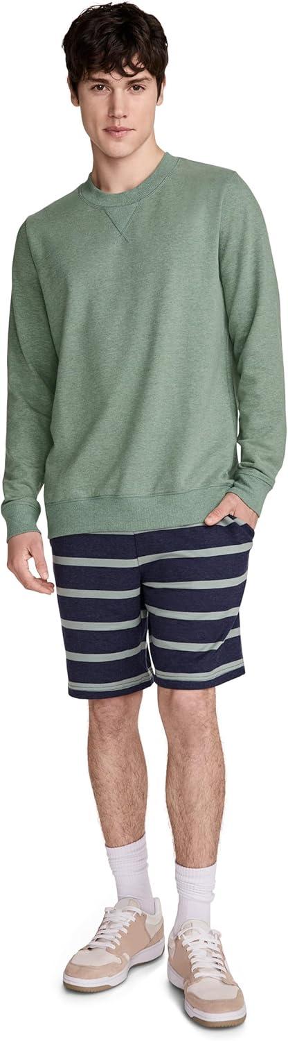 imageJockey Mens Loungewear Lightweight Cotton Blend Fleece Crew SweatshirtEvergreen Mist