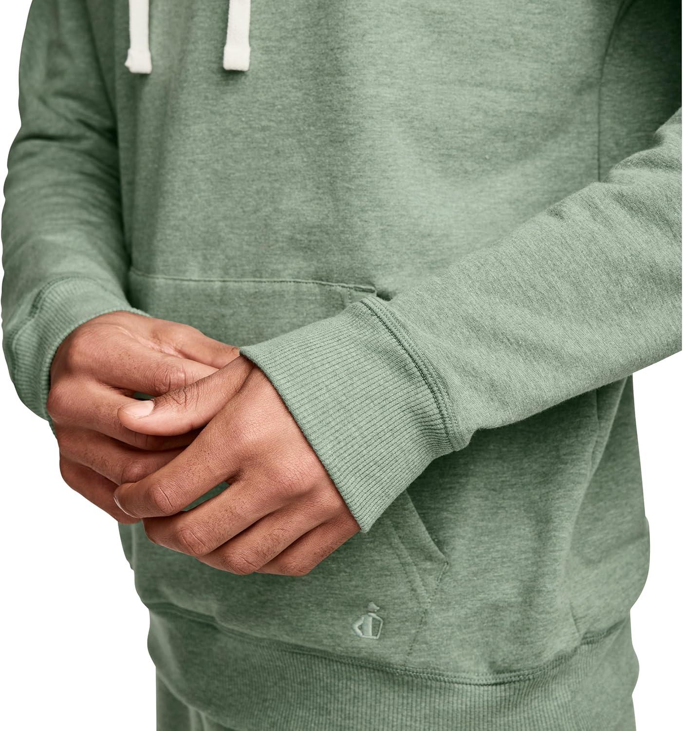 imageJockey Mens Loungewear Lightweight Cotton Blend Fleece HoodieEvergreen Mist
