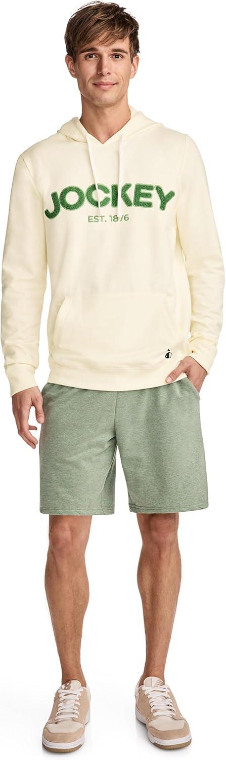 imageJockey Mens Loungewear Lightweight Cotton Blend Fleece HoodieFawn