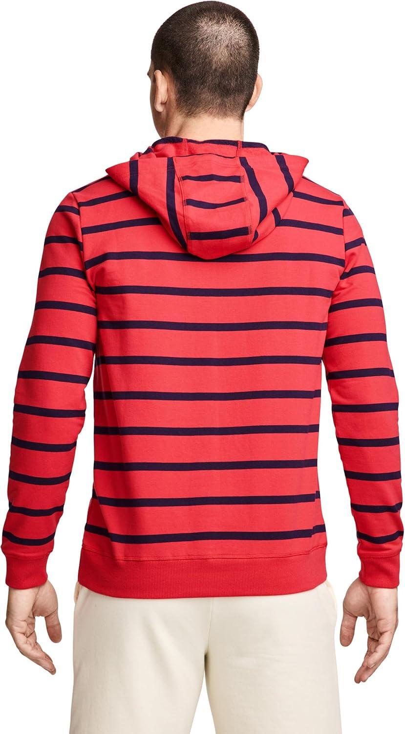 imageJockey Mens Loungewear Lightweight Cotton Blend Fleece HoodieRed Stripe