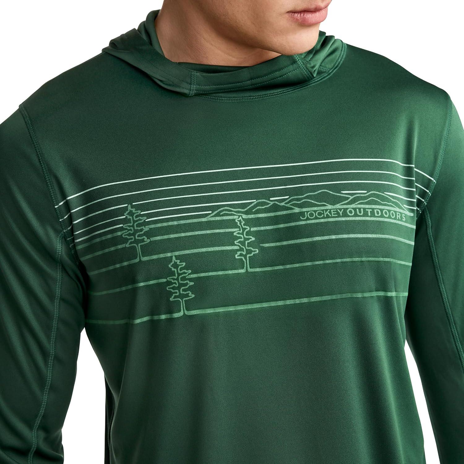 imageJockey Outdoors Mens Casualwear Long Sleeve Hooded Sun ShirtMountain View