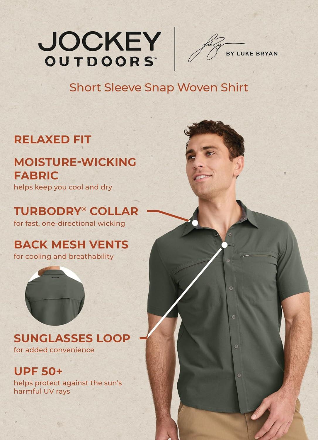 imageJockey Outdoors Mens Casualwear Short Sleeve Snap Woven ShirtBrilliant Blue