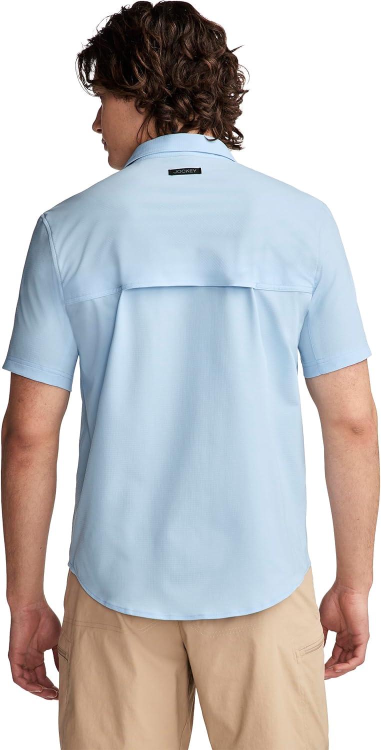 imageJockey Outdoors Mens Casualwear Short Sleeve Snap Woven ShirtBrilliant Blue