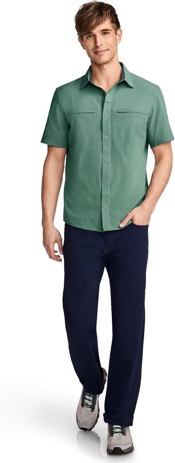 imageJockey Outdoors Mens Casualwear Short Sleeve Snap Woven ShirtEucalyptus