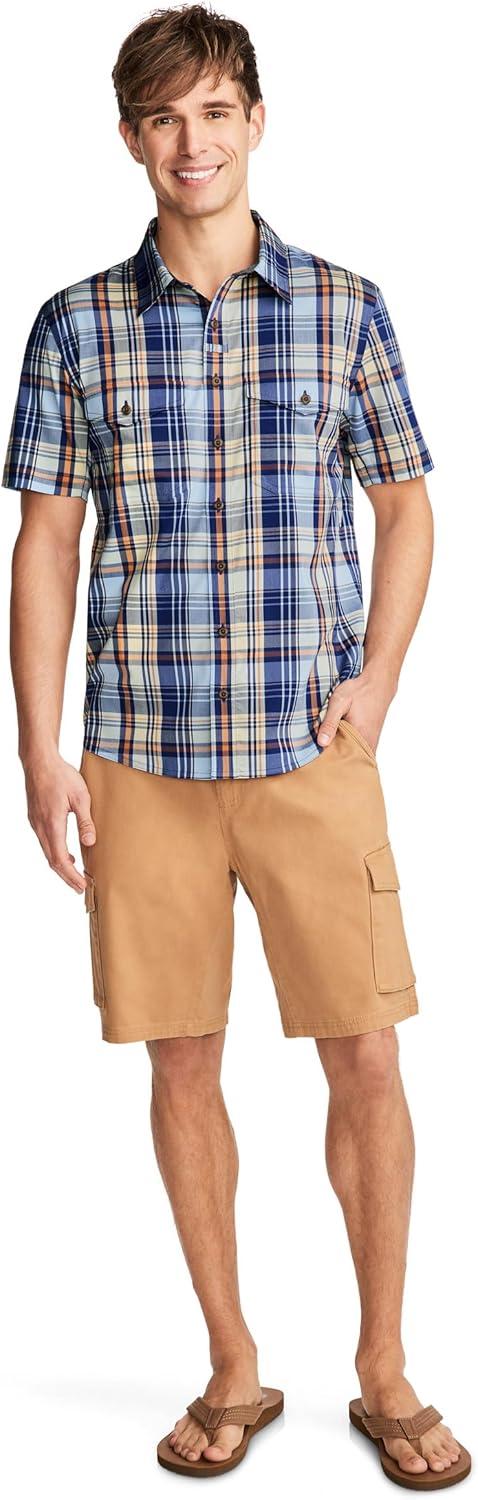 imageJockey Outdoors Mens Casualwear Short Sleeve Utility ShirtPaddle Plaid