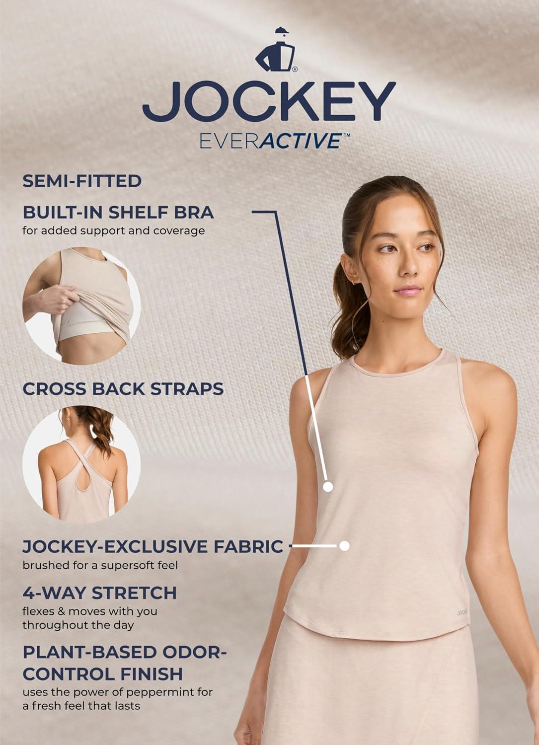 imageJockey Womens Activewear EverActive Racerback Tank with Builtin BraPink Shadow
