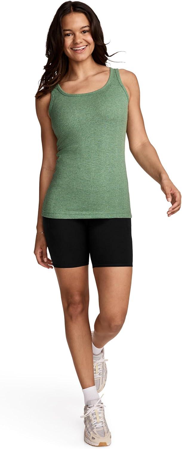 imageJockey Womens Activewear Rib TankBadge Green