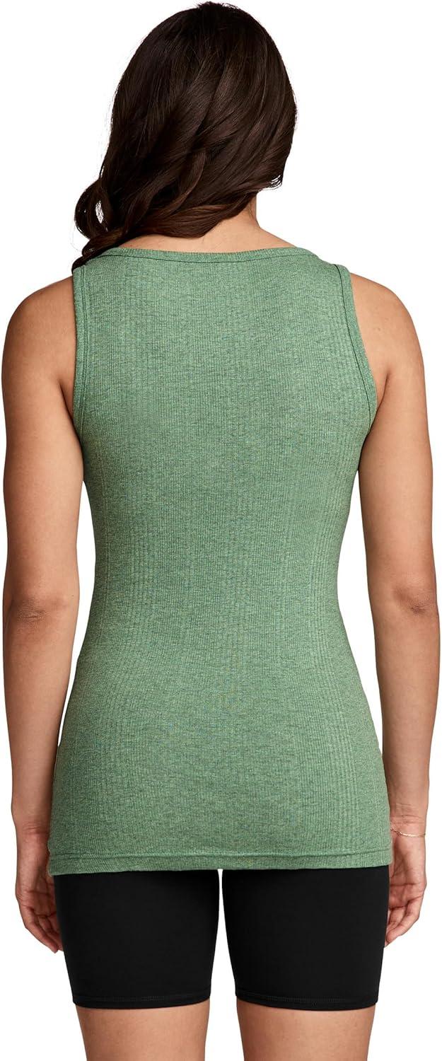imageJockey Womens Activewear Rib TankBadge Green