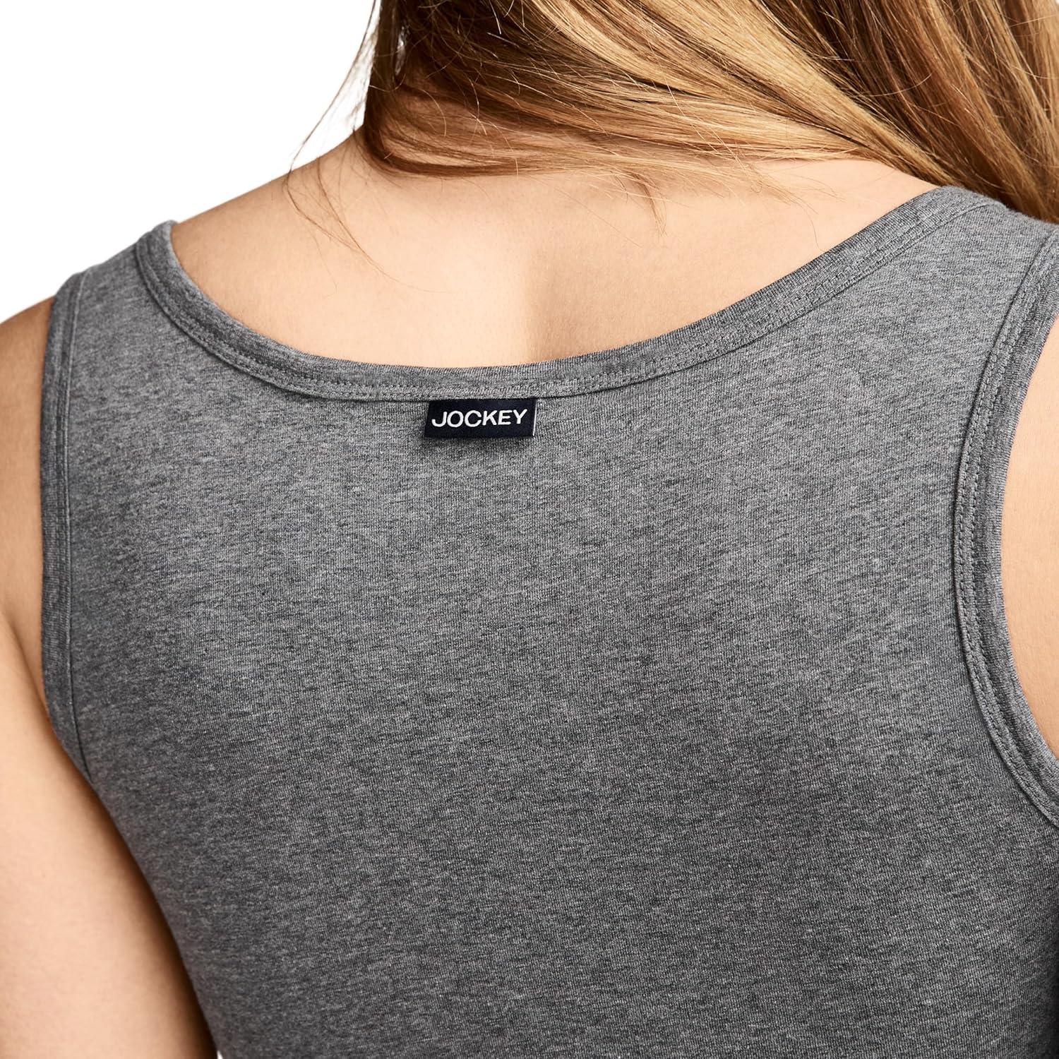 imageJockey Womens Loungewear Cotton Stretch Ruched TankBattleship Grey