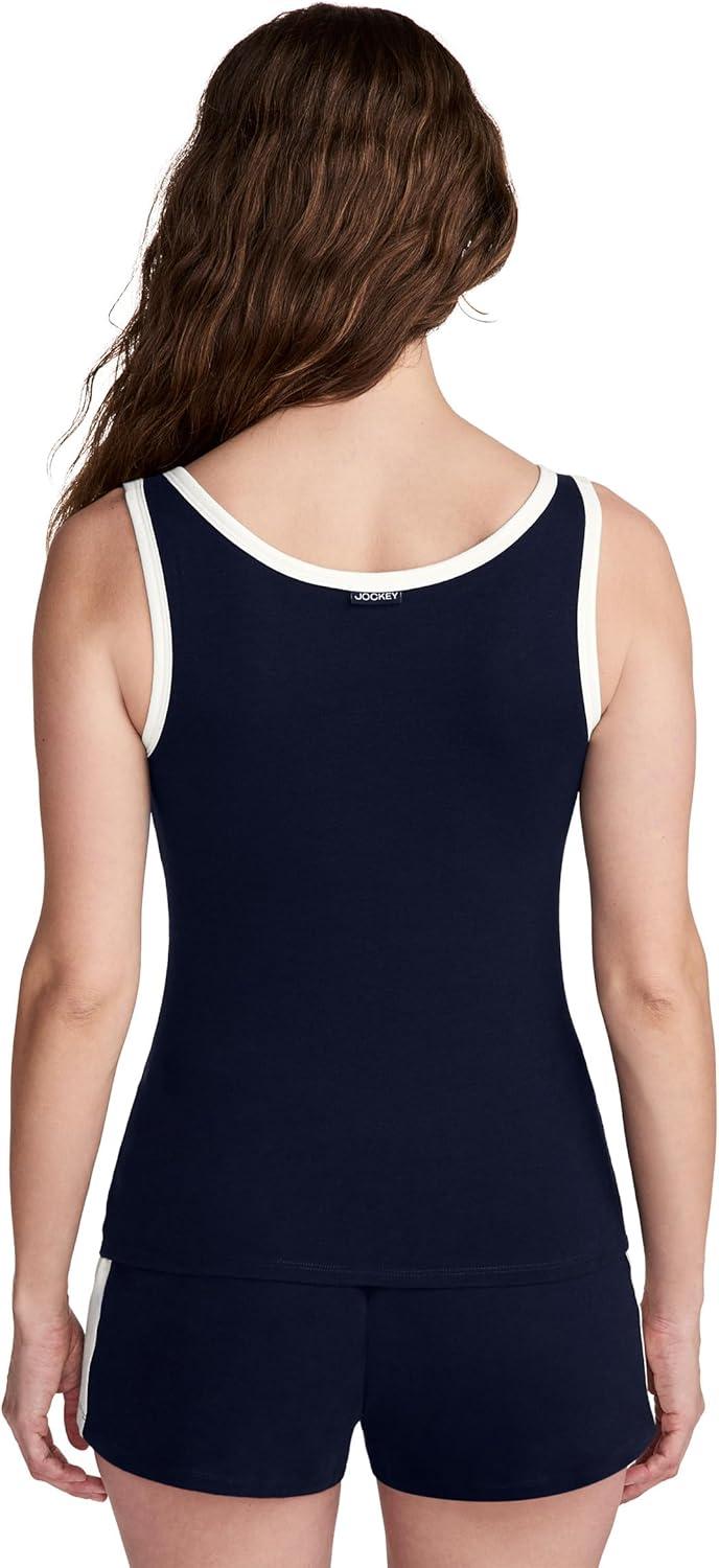 imageJockey Womens Loungewear Cotton Stretch Ruched TankJockey Blue
