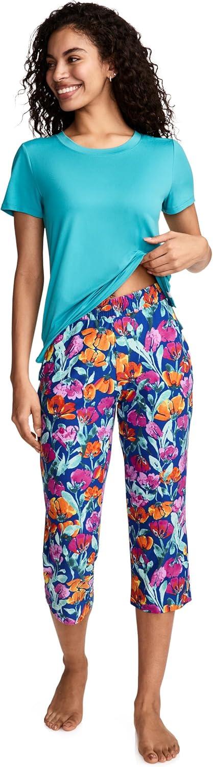 imageJockey Womens Sleepwear Soft Cool CapriBright Field