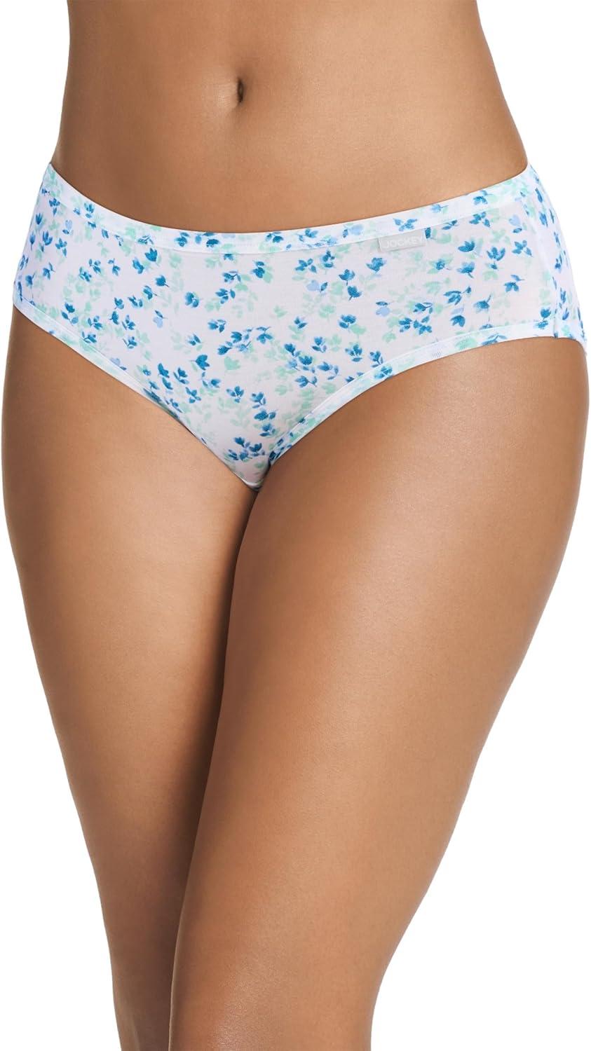 imageJockey Womens Underwear Supersoft BikiniLayered Blue Floral SprigBlue StardustAzurite Sea