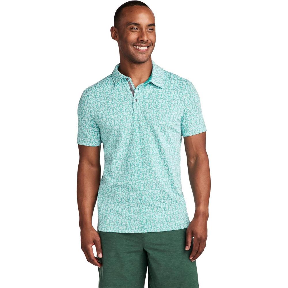 imageJockey Mens Activewear EverActive Tech Pique PoloInky Leaves
