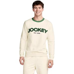 Jockey Men’s Loungewear Lightweight Cotton Blend Fleece Crew Sweatshirt(Fawn)