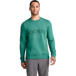 Jockey Men’s Loungewear Lightweight Cotton Blend Fleece Crew Sweatshirt(Spring Green)