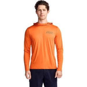 Jockey Outdoors Men’s Casualwear Long Sleeve Hooded Sun Shirt(Flame Reaction)