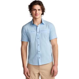 Jockey Outdoors Men’s Casualwear Short Sleeve Snap Woven Shirt(Brilliant Blue)
