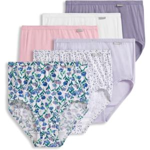 Jockey Women’s Underwear Plus Size Elance Brief – 6 Pack(Blush Field)