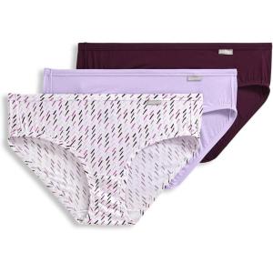 Jockey Women’s Underwear Supersoft Bikini(Ferris White Chevron/Sheer Lilac/Deep Sangria)