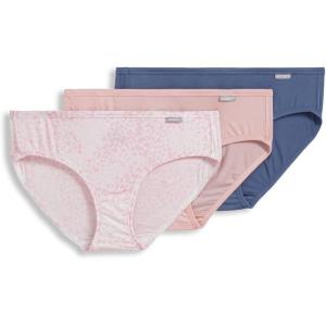 Jockey Women’s Underwear Supersoft Bikini(Tempest Leopard/Coral Mist/Dusk Blue)