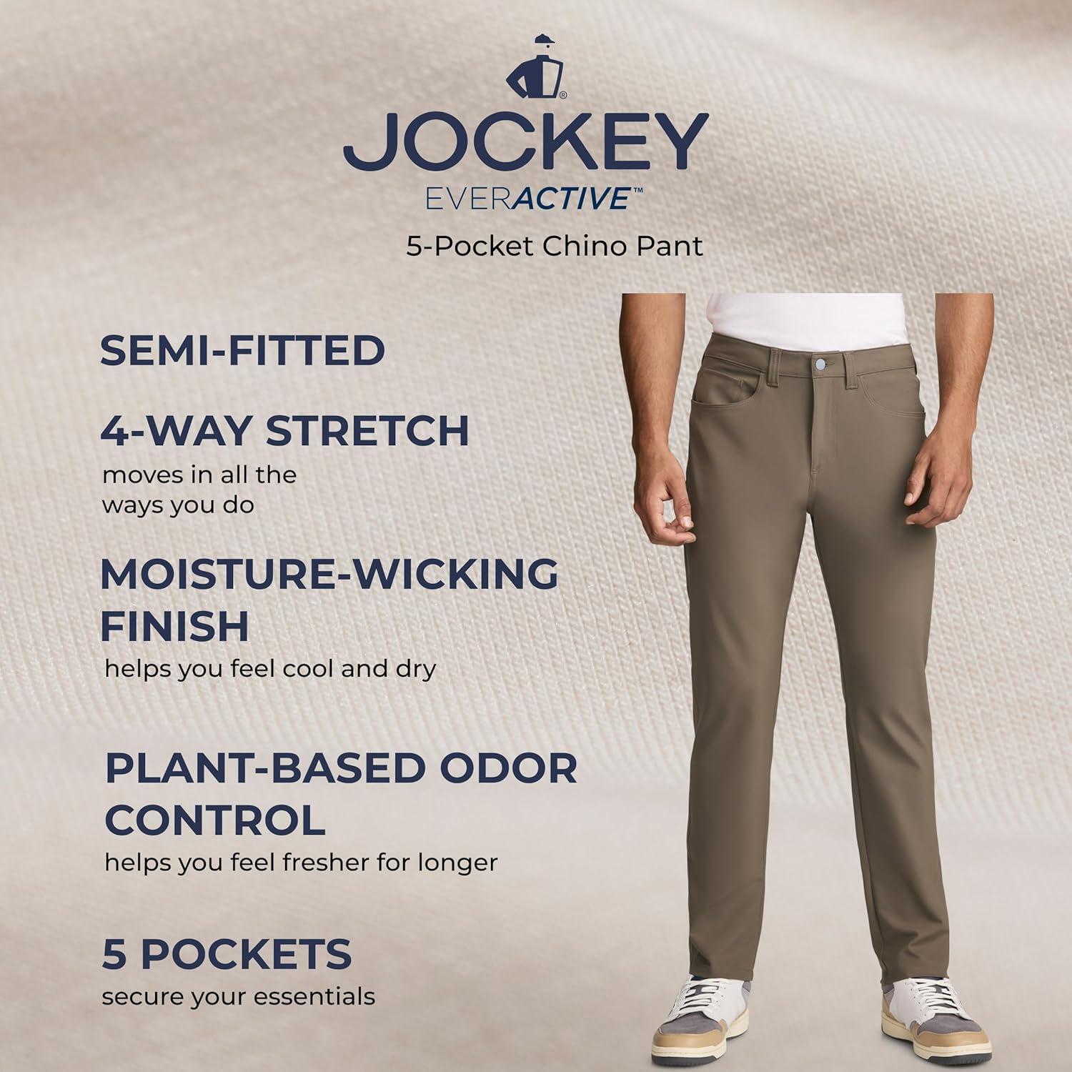 imageJockey Mens Activewear EverActive 5Pocket Chino PantBlack